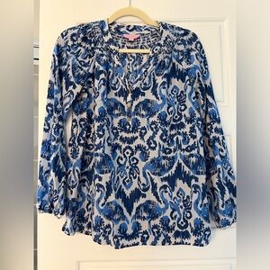 Lilly Pulitzer Elsa Top Blue Flamingo